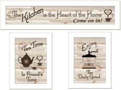 Kitchen Friendship Collection Iii 3-Piece Vignette by Millwork Engineering, White Frame, 33" x 11"