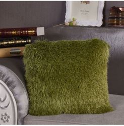 Decorative Shaggy Pillow with Lurex 18" x 18"