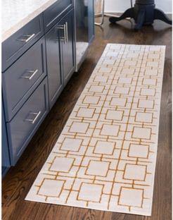 Glam Mmg002 White/Gold 2' x 10' Area Rug