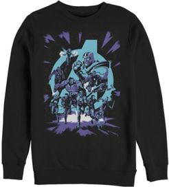 Avengers Endgame Group Shot Comic Logo, Crewneck Fleece