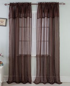 Gretchen 54" x 90" Sheer Curtain Panel With Attached Valence