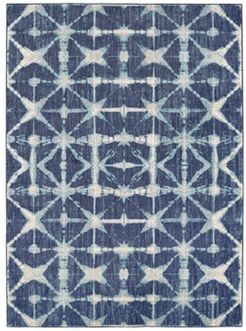 Expressions Triangle Accordion Indigo 9'6" x 12'11" Area Rug