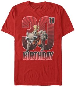 Fifth Sun Men's Marvel Guardians of The Galaxy Rocket and Baby Groot 30th Birthday Short Sleeve T-Shirt