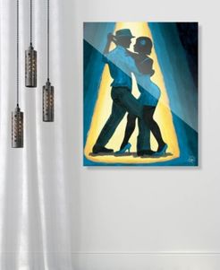 Spotlight Couple Dancing in Blue 20" x 24" Acrylic Wall Art Print