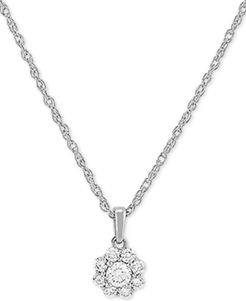 Lab Created Diamond Cluster 18" Pendant Necklace (1/5 ct. t.w.) in Sterling Silver
