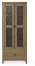 Foxcroft 30" Wide Storage Cabinet With Mesh Doors