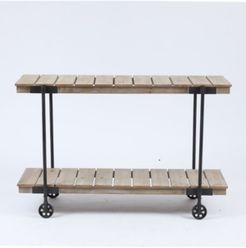 Wood Two-Tier Shelf Storage Cart