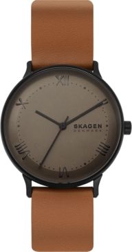 Nillson Brown Leather Strap Watch 40mm