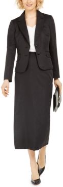 Notched-Lapel Column Skirt Suit