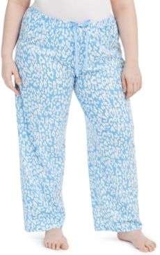 Plus Size Cotton Temp Tech Animal-Print Pajama Pants