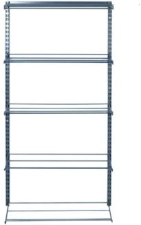 Storability 5 Tier Shoe and Boot Rack with Top Track and Hang Rail