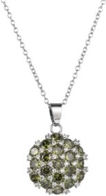 Silver-Tone Olive Flower Cluster Pendant Necklace