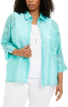 Plus Size Spring Lake Layered-Look Necklace Top