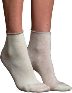 Mismatched Silk Anklet Socks