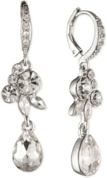 Crystal Cluster Double Drop Earrings