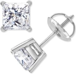 Macy's Star Signature Certified Diamond Princess Stud Earrings (2 ct. t.w.) in 14k White Gold