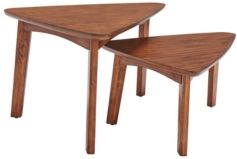 Monterey Triangular Set of 2 Mid-Century Modern Nesting Tables
