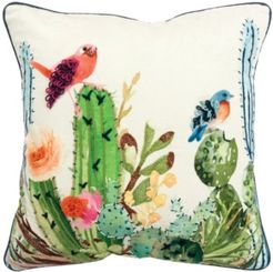 Floral Down Filled Decorative Pillow, 20" x 20"