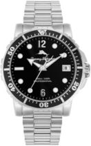 Naples Cove Diver Silver-Tone Stainless Steel Bracelet Watch, 45mm
