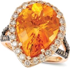 Cinnamon Citrine (6-3/8 ct. t.w.) & Diamond (1 ct. t.w.) Ring in 14k Rose Gold