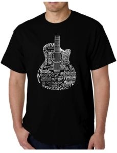 Word Art - Languages Guitar T-Shirt
