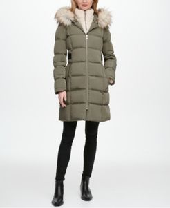 Fleece-Lined Faux-Fur-Trim Hooded Puffer Coat, Created for Macy's