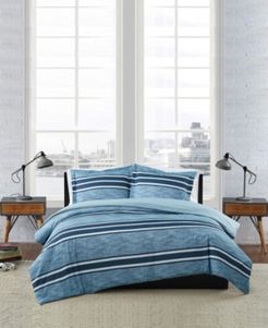 Mitchell Stripe 3 Piece Comforter Set, Full/Queen Bedding