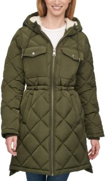 Quilted Fleece-Lined Hooded Parka