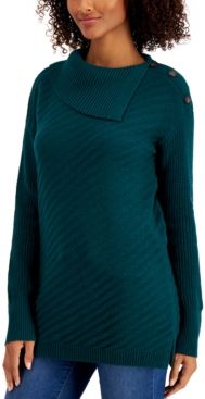 Plus Size Envelope-Neck Tunic Sweater, Created for Macy's