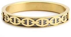 Link Cable Inlay Bangle Bracelet in Stainless Steel & 18K Gold Pvd Stainless Steel