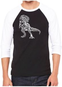 Dino Pics Men's Raglan Word Art T-shirt