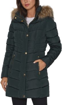 Inc Faux-Fur Trim Hooded Puffer Coat, Created for Macy's