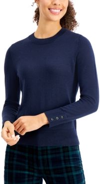 Button-Sleeve Sweater, Created for Macy's