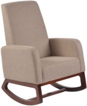 Home Deluxe Modern Solid Wood Rocking Chair with Padded Seat and Arm