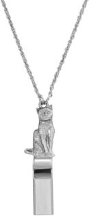 2028 Women's Silver Tone Cat Whistle Necklace