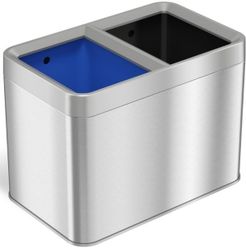 Dual-Compartment 5.3 Gallon / 20 liter Open-Top Trash Can