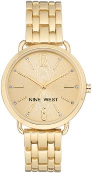 Crystal Accented Gold-Tone Bracelet Watch, 36mm
