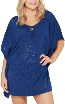 Mayan Diamond Lasercut Tunic Cover-Up Women's Swimsuit