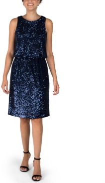 Sleeveless Sequin Blouson Dress