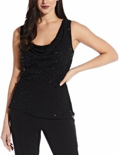 Beaded Cowlneck Top