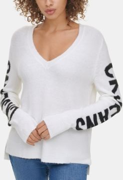 Graphic V-Neck Sweater