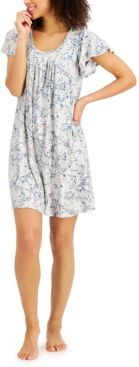 Printed Pleat-Front Chemise Nightgown, Created for Macy's