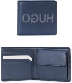 Hugo Men's Record Leather Logo Wallet with Coin Pouch