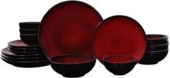222 Fifth Soma Red 16 Piece Dinnerware Set, Service for 4