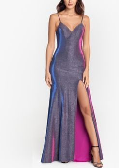 Metallic Strappy-Back Gown