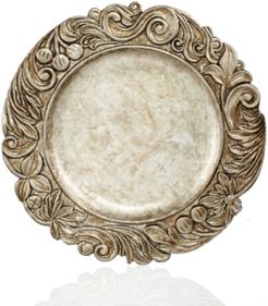 Jay Import American Atelier Chargers, Silver Wood Textured Charger Plate