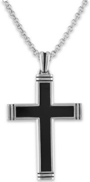 Sodalite Cross 22" Pendant Necklace in Sterling Silver (Also in Onyx)