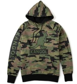 Camouflage Fleece Hoodie with Chest and Sleeve Print