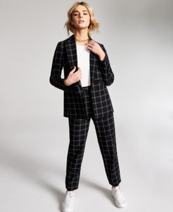 Windowpane Pull-On Pants, Created for Macy's