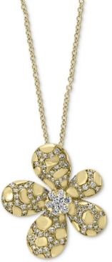 Effy Diamond Flower 18" Pendant Necklace (1/2 ct. t.w.) in 14k Gold